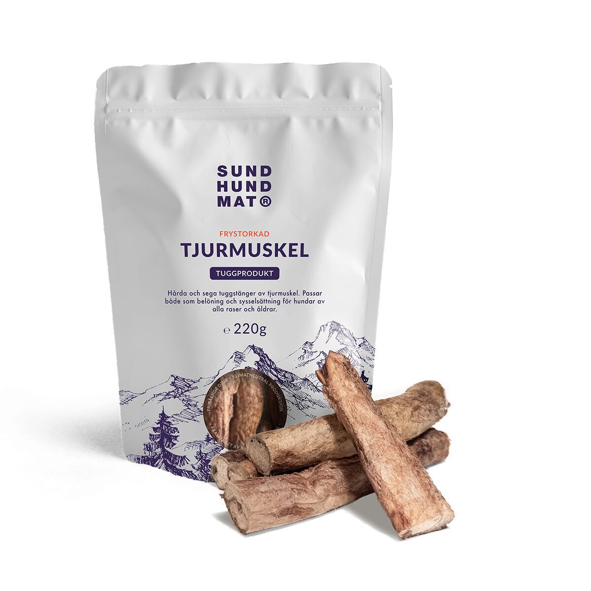 Sund Hundmat Frystorkad Tjurmuskel 220g